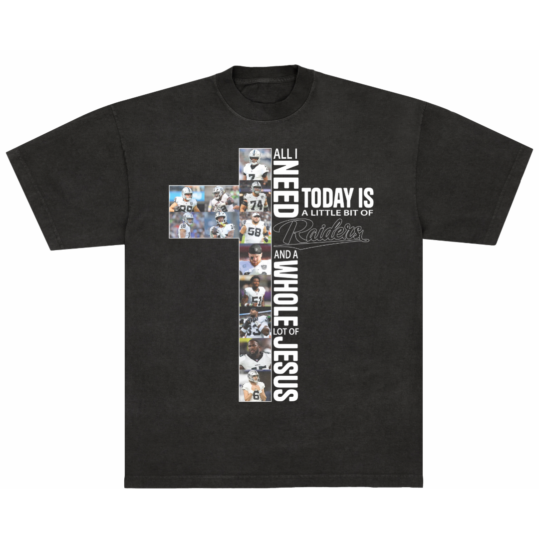 LAS VEGAS RAIDERS CROSS (Cursive) TEE